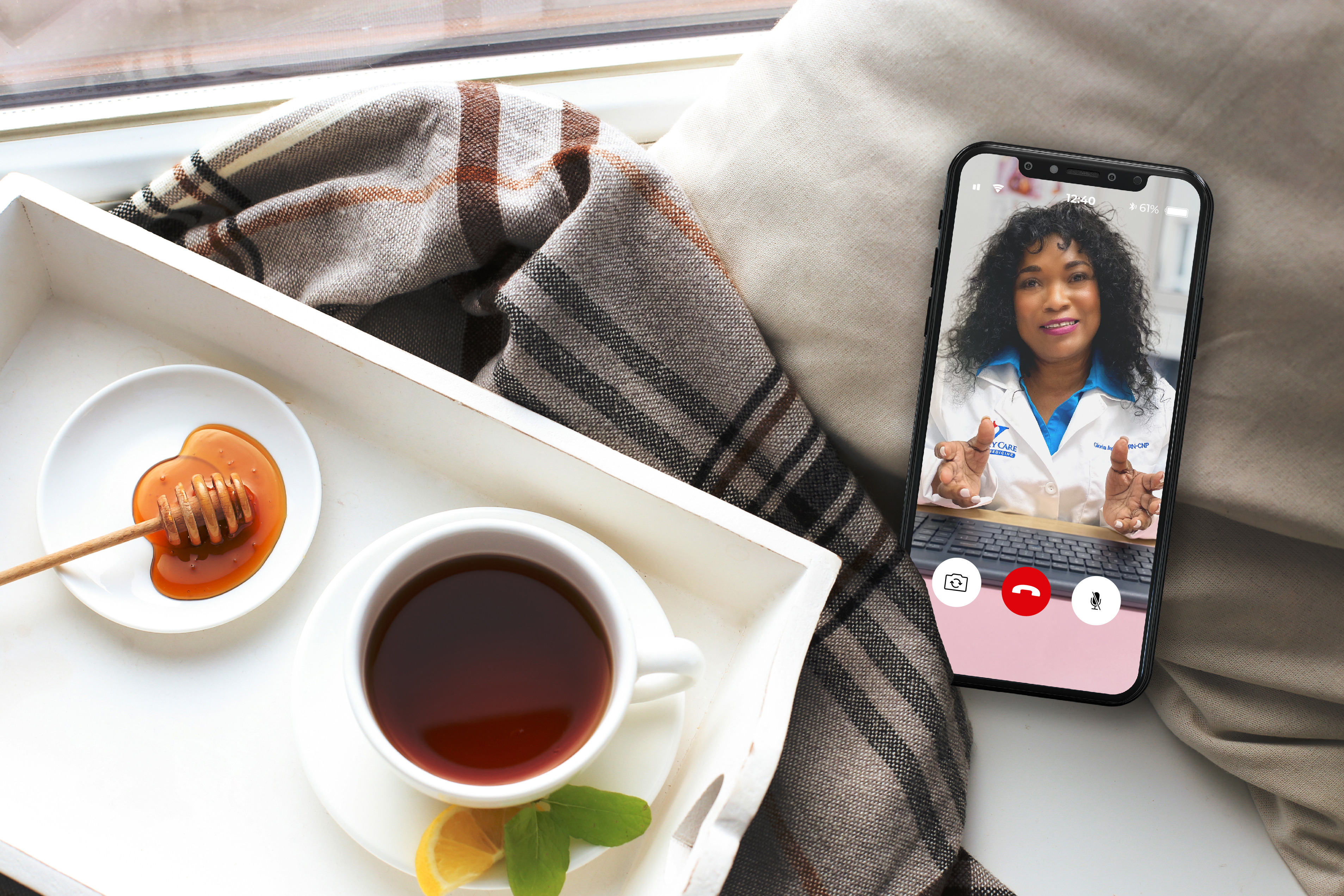 Telehealth_Hero_112023 Patient talking with telehealth provider