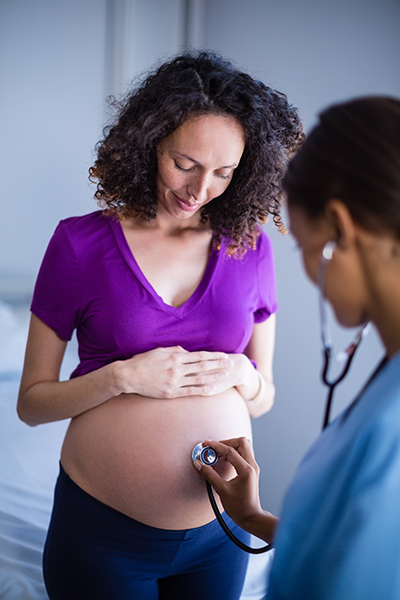 woman at prenatal check-up