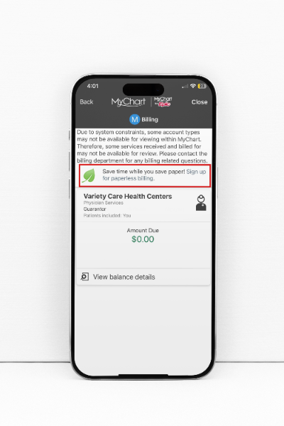 paperless billing option mychart paperless billing option